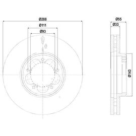 FORD Tourneo Custom - Front Brake Disc | OPTIMA | TBD8284-D - SKU TBD8284-D - SpareMe South Africa