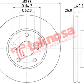 Brake Components Brake Disc TBD8372-D OPTIMA