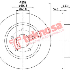 Brake Components Brake Disc TBD8424-D OPTIMA