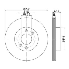 HYUNDAI i10 - Front Brake Disc | OPTIMA | TBD8429-D - SKU TBD8429-D - SpareMe South Africa