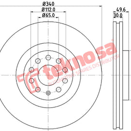 Brake Components Brake Disc TBD8433-D OPTIMA