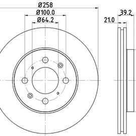 HONDA Jazz - Front Brake Disc | OPTIMA | TBD8444-D - SKU TBD8444-D - SpareMe South Africa
