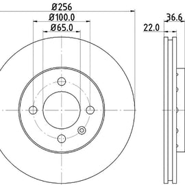 Volkswagen Up - Front Brake Disc | OPTIMA | TBD8463-D