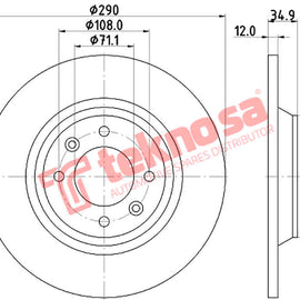 Brake Components Brake Disc TBD8472-D OPTIMA