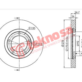 Brake Components Brake Disc TBD8481-D OPTIMA