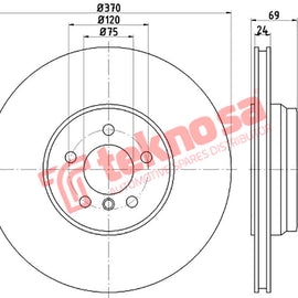 BMW 5 Series 550i Brake Disc (R) TBD8508-D Brake Disc OPTIMA