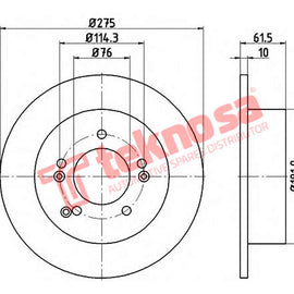 Brake Components Brake Disc TBD8531-D OPTIMA
