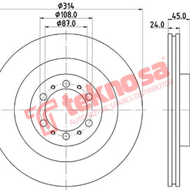 Brake Components Brake Disc TBD8541-D OPTIMA