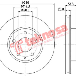 Brake Components Brake Disc TBD8557-D OPTIMA