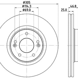 HYUNDAI Elantra - Front Brake Disc | OPTIMA | TBD8570-D - SKU TBD8570-D - SpareMe South Africa