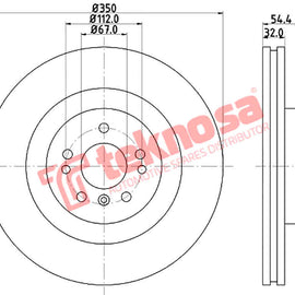 Brake Components Brake Disc TBD8573-D OPTIMA
