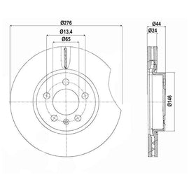 Volkswagen Polo - Front Brake Disc | OPTIMA | TBD8698-D