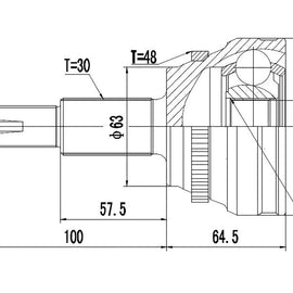 OPTIMA Front Outer Cv Joint - SKU TO3007A - SpareMe