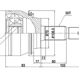 OPTIMA Front Outer Cv Joint - SKU TO3015 - SpareMe