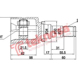 Inner Cv Joint Toyota Aygo (2011-), Toyota Yaris, Citroen C1 (2007-)