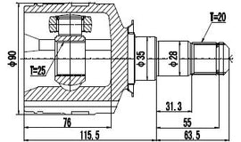 OPTIMA Front Inner Cv Joint - SKU TO4028 - SpareMe