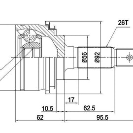 X-LINE Front Outer Cv Joint - SKU TO5735-X - SpareMe