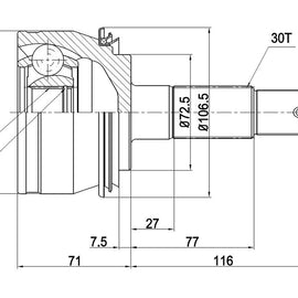 OPTIMA Front Outer Cv Joint - SKU TO5799 - SpareMe