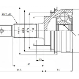 X-LINE Front Outer Cv Joint - SKU TO5924A-X - SpareMe