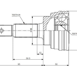 X-LINE Front Outer Cv Joint - SKU TO5938-X - SpareMe