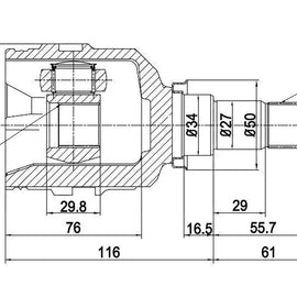 OPTIMA Front Inner Cv Joint - SKU TO6411-X - SpareMe