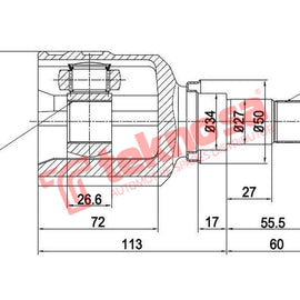 CV Joint Inner Toyota Auris, Avanza, Corolla, Run X,Yaris (TO6613-X) CV Joint Teknosa