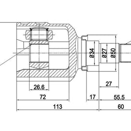 OPTIMA Front Inner Cv Joint - SKU TO6613-X - SpareMe