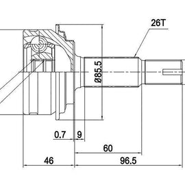 TOYOTA Yaris - Front Outer Cv Joint | OPTIMA | TO7058