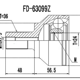 OPTIMA Front - Rear Outer Cv Joint - SKU VO3002 - SpareMe