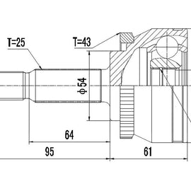 OPTIMA Front Outer Cv Joint - SKU VO5712A - SpareMe