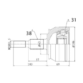 Volkswagen Transporter - Front Outer Cv Joint | OPTIMA | VW3018
