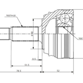 X-LINE Front Outer Cv Joint - SKU VW5914-X - SpareMe