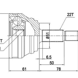 X-LINE Front Outer Cv Joint - SKU VW5920-X - SpareMe