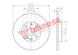 Brake Disc Astina Etude 1.6 1.8 95 (Front Vented) Brake Disc OPTIMA