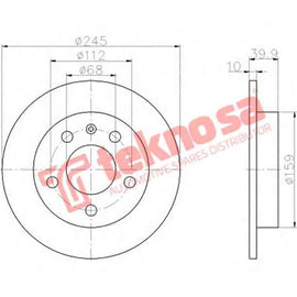 Brake Disc Audi A4 1.8T 07 (Rear Solid) Brake Disc OPTIMA