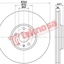 Brake Disc Audi Tt 06 14 (Front Vented) Brake Disc OPTIMA