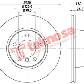 Brake Disc Bmw 5 Series 04 (Front Vented) Brake Disc Optima
