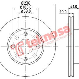 Brake Disc Chev Aveo Spark 05 (Front Vented) Brake Disc OPTIMA
