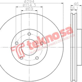 Brake Disc Dodge Caliber 06 (Front Vented) Brake Disc Optima