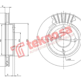 Brake Disc Ford Bantam Escort 1.4 1.6 02 (Front Vented) Brake Disc OPTIMA