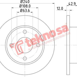 Brake Disc Ford Bantam Ikon (Front Vented) Brake Disc Optima