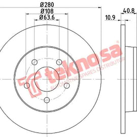 Brake Disc Ford Focus (Rear Solid) Brake Disc Ferodo