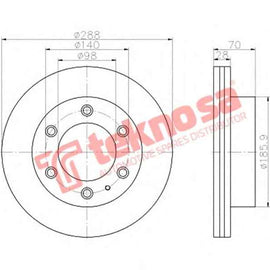 Brake Disc Ford Ranger 2.5Td 3.0Tdci 4X4 99 (Front Vented) Brake Disc OPTIMA