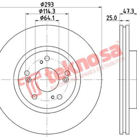 Brake Disc Honda Civic 12 (Front Vented) Brake Disc Ferodo