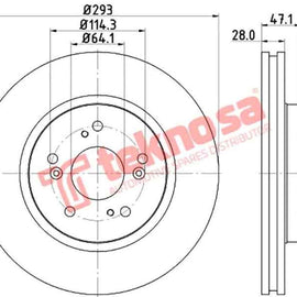 Brake Disc Honda Cr V (Front Vented) Brake Disc Ferodo