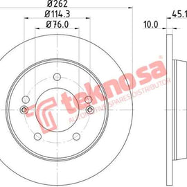 Brake Disc Hyundai Elantra I30 Veloster (Rear Solid) Brake Disc OPTIMA