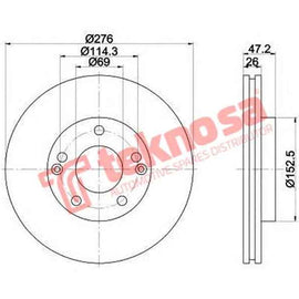 Brake Disc Hyundai Sante Fe Trajet (Front Vented) Brake Disc OPTIMA