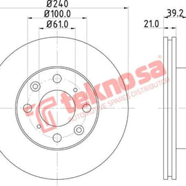 Brake Disc Jazz (Fit Ii) 1.3 1.5 02 08 Gd (Front Vented) Brake Disc OPTIMA
