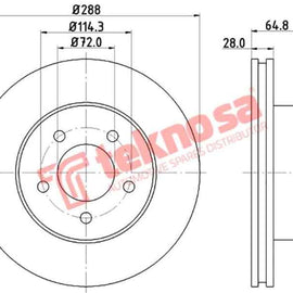 Brake Disc Jeep Cherokee (Front Vented) Brake Disc Optima