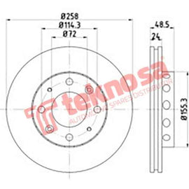 Brake Disc Kia Clarus Carens (Front Vented) Brake Disc Optima